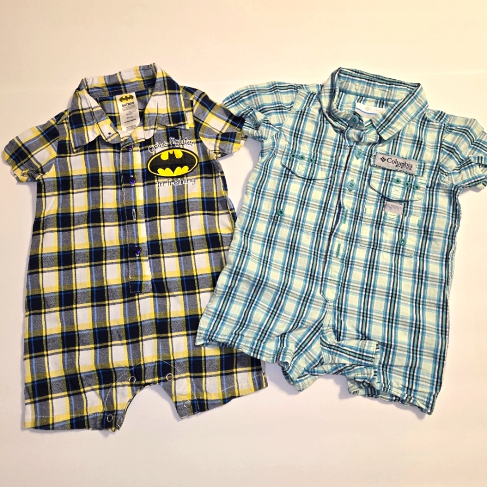 Baby Boy 0-3M Romper Bundle 2pcs Batman and Columbia